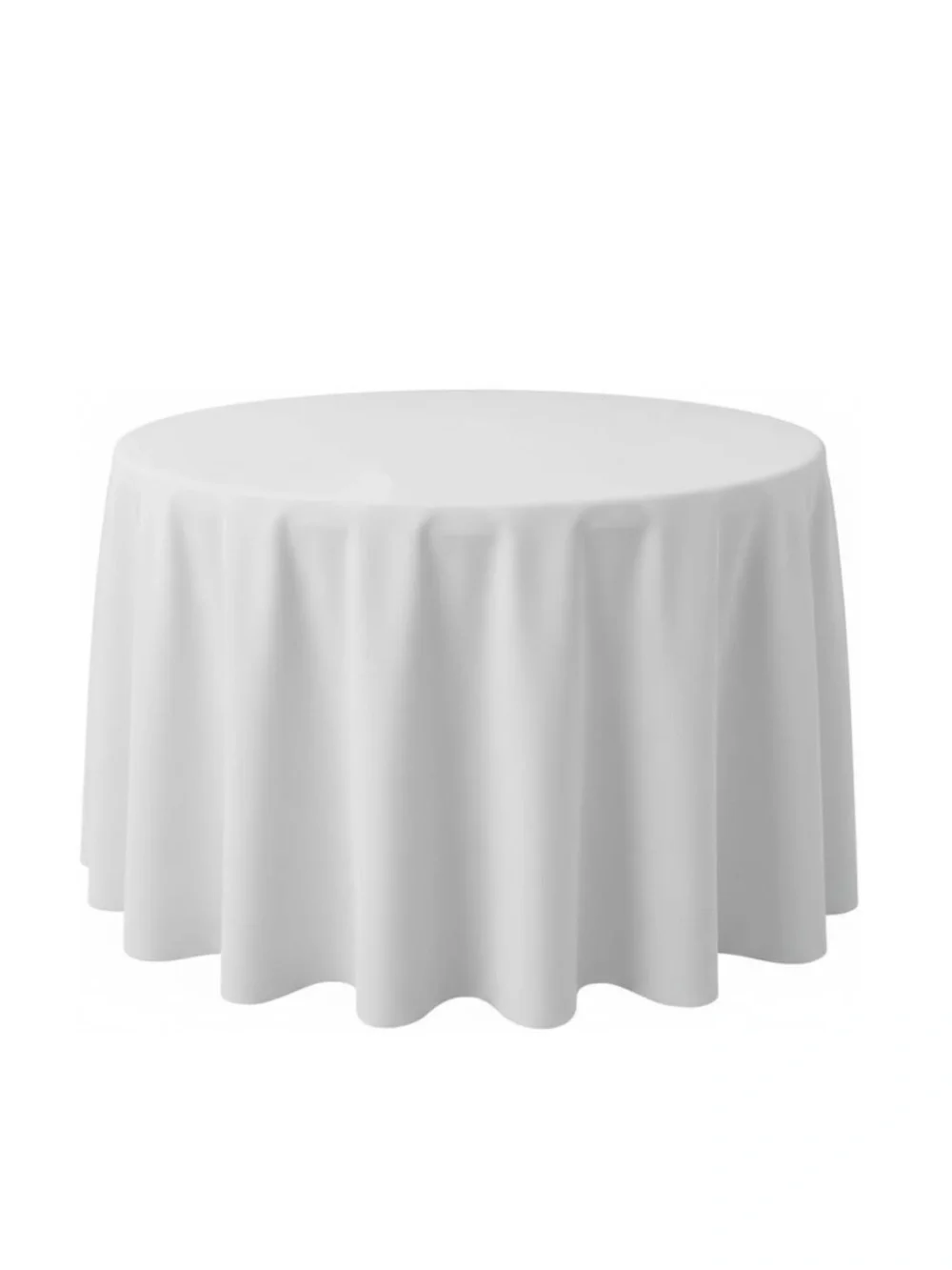 Classic Tablecloth 100% Polyester WASHABLE Wrinkle-Free 108” ROUND - WHITE